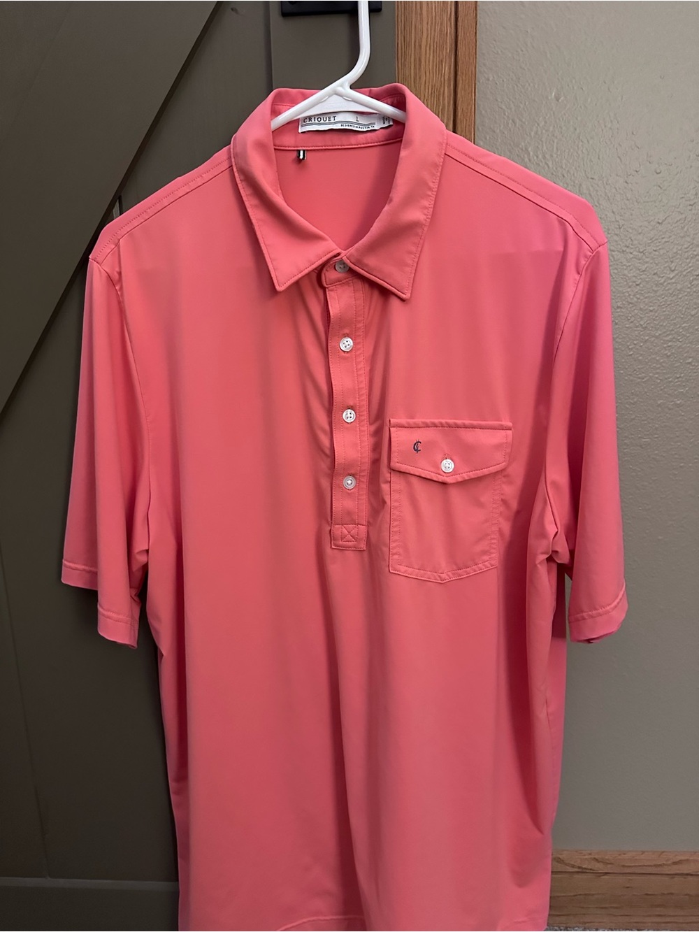 Criquet Men's Coral Short-Sleeve Polo Shirt